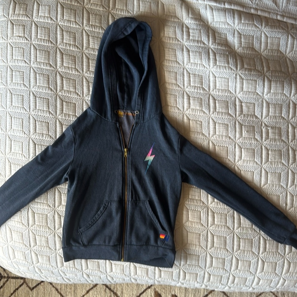 Aviator Nation Gray Lightning Bolt Hoodie